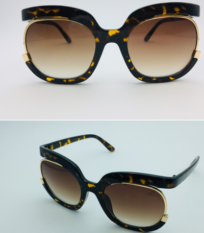 Female flying Sunglasses，Women Cat Eye Half Frame - Leopard print - Women's Sunglasses - Carvan Mart