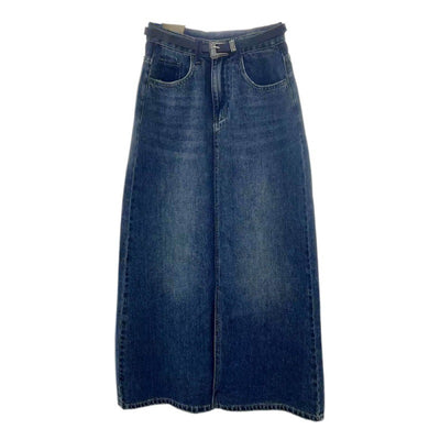 Plus Size Women's Denim Slit Sheath Skirt - Carvan Mart