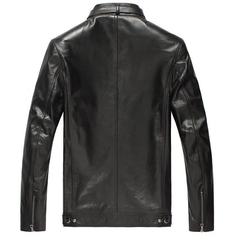 Men's leather leather jacket - - Genuine Leather - Carvan Mart