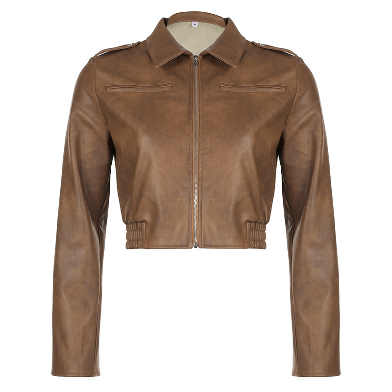 Classic Women's Leather Biker Jacket American Leather Coat - - Leather & Suede - Carvan Mart