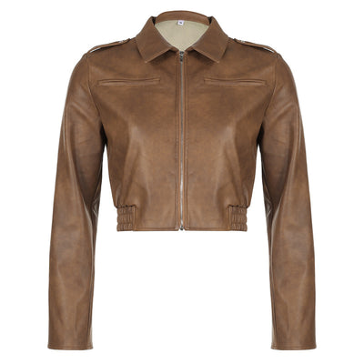Classic Women's Leather Biker Jacket American Leather Coat - Carvan Mart