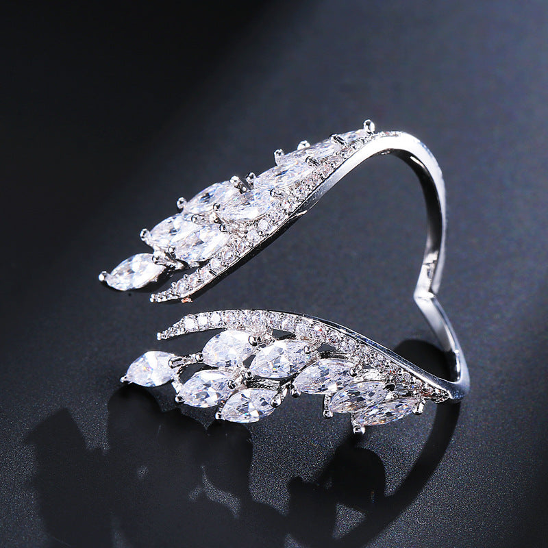 Creative Angel Wings Opening Ring Exquisite Women's Rhinestone Rings - Carvan Mart