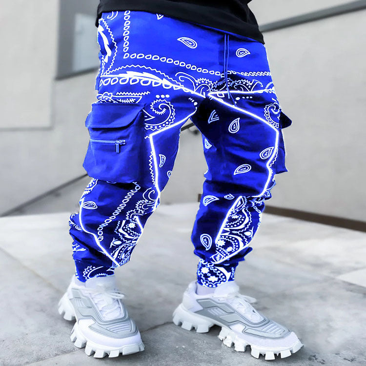 Men's Hip-Hop Print Trousers - Casual Wide-Leg Harem Pants - Carvan Mart