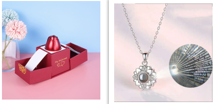 Valentine's Day Gifts Metal Rose Jewelry Gift Box Necklace Wedding Girlfriend Necklace Gifts - Set5 - Gift - Carvan Mart