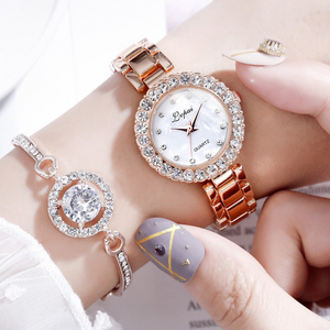 Watches-Set Bangle Clock Bracelet Wrist-Watch Quartz Women Fashion Ladies Brand Luxury - - Women's Watches - Carvan Mart