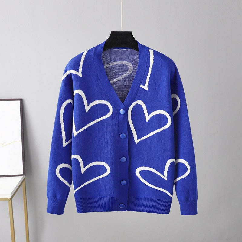 European And American Knitwear Sweater Love Short Cardigan - Carvan Mart