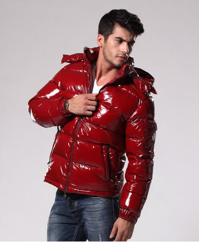 Down Short Men And Women Couples Thick Warm Jacket - Wine Red - Men's Jackets & Coats - Carvan Mart