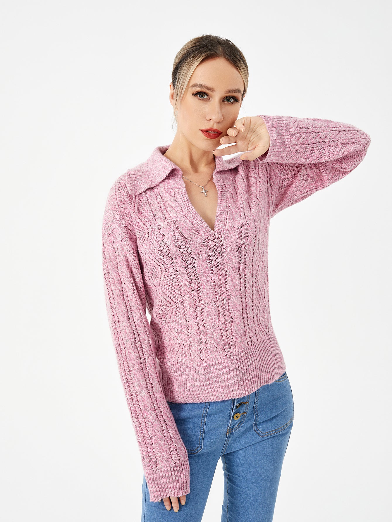Women's Warm Casual Lapel Sweater - Carvan Mart