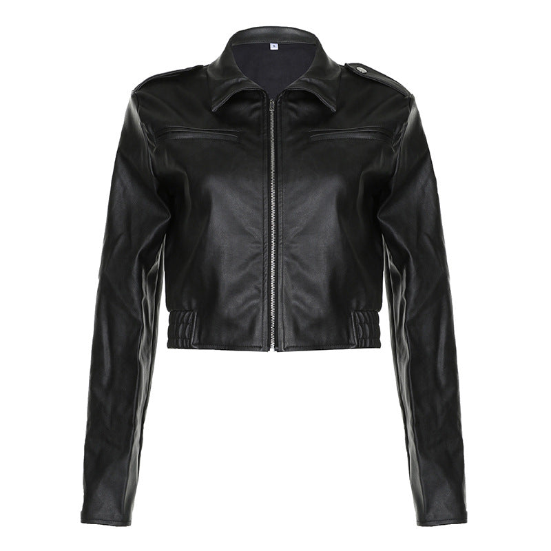 Classic Women's Leather Biker Jacket American Leather Coat - - Leather & Suede - Carvan Mart