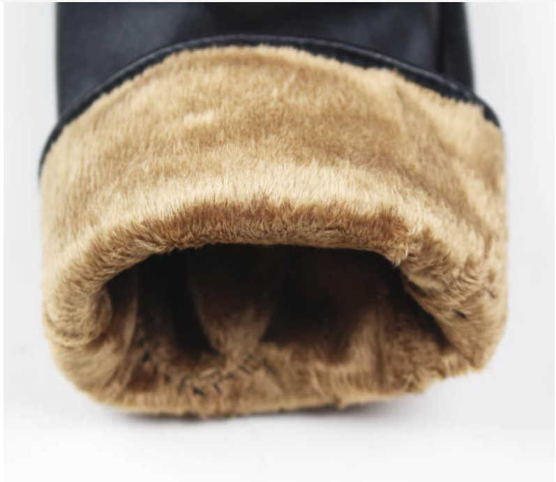 Fashionable Ladies Thick Warm Leather Gloves - Carvan Mart