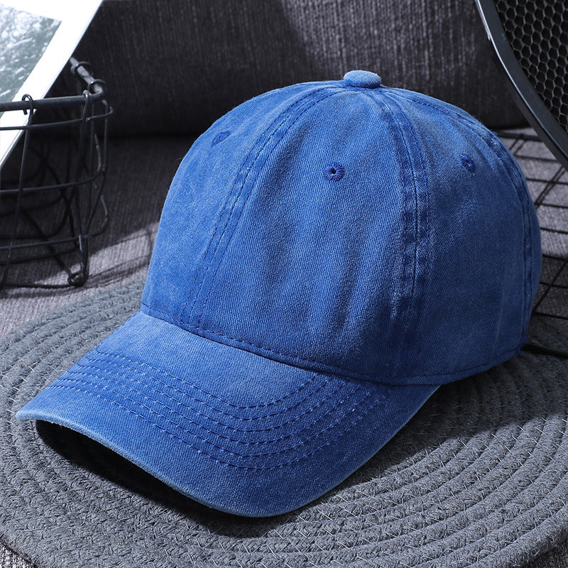 Washed Baseball Caps For Men And Women Outdoor Distressed Sun Hats Simple Caps - Royal blue - Men's Hats & Caps - Carvan Mart