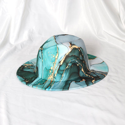 Gold-plated Hat Color Hat Bright Fur Fedora Double-sided Color Matching Hat - Carvan Mart