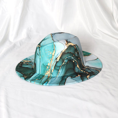 Gold-plated Hat Color Hat Bright Fur Fedora Double-sided Color Matching Hat - Mint Green M - Men's Hats & Caps - Carvan Mart