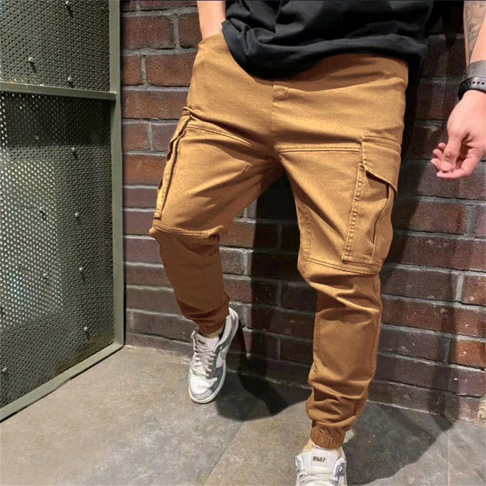 Mens Sports Pants With Pockets Casual Cargo Trousers - Carvan Mart