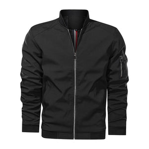 Men Jackets Casual Coats Bomber Jacket Slim Fashion Outwear - Black - Men's Jackets & Coats - Carvan Mart