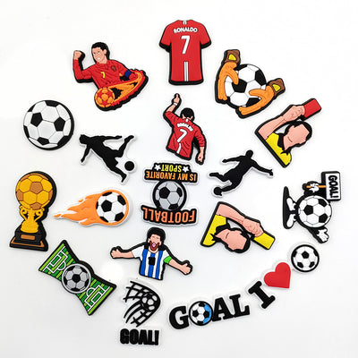 FOOTBALL SERIES SHOE CHARMS FOR CROCS - 18 PIECES FUN AND TRENDY JIBBITZ - Carvan Mart