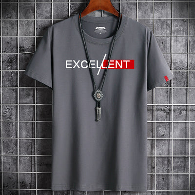 Cotton Summer Men's Short-sleeved T-shirt Bottoming Shirt Top Clothes For Men - Grey - Men's Shirts - Carvan Mart