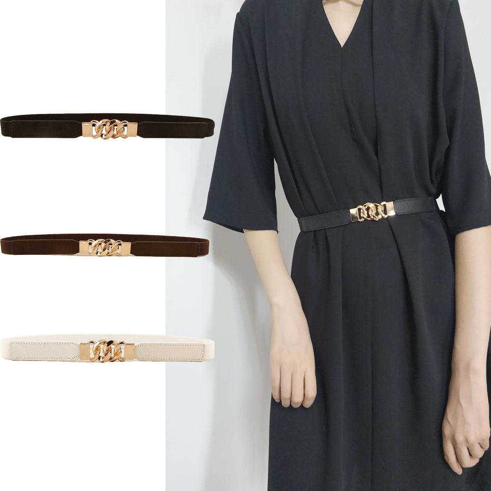Waistband Female Fine Leather Belt Trims The Body Adornment Shirt To Match Dress Multi - Ring Buckle Elastic High Atmosphere Summer New Style - Carvan Mart Ltd