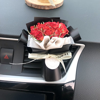 Natural Mini Rose Dry Flower Valentine Car Decor - Tide - Gift - Carvan Mart