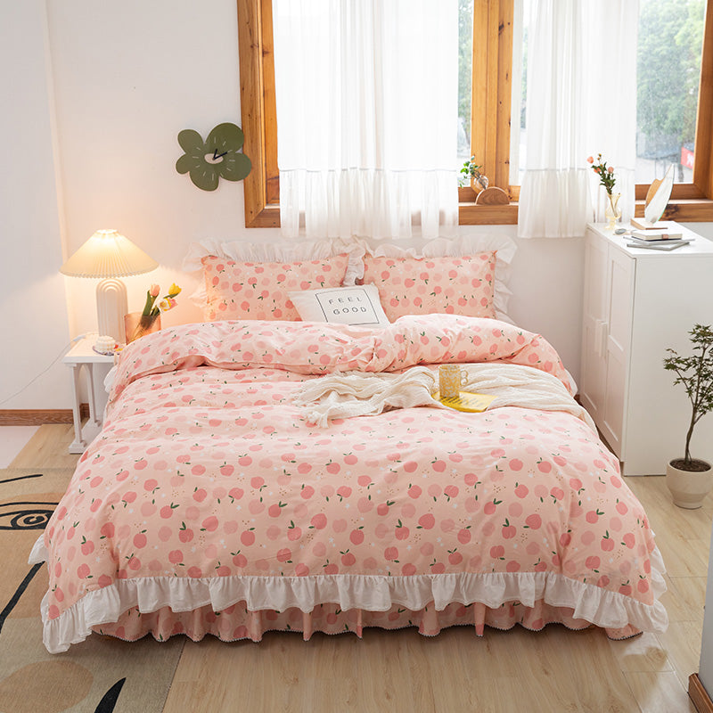 Lace Bed Skirt Set Of Four - Carvan Mart