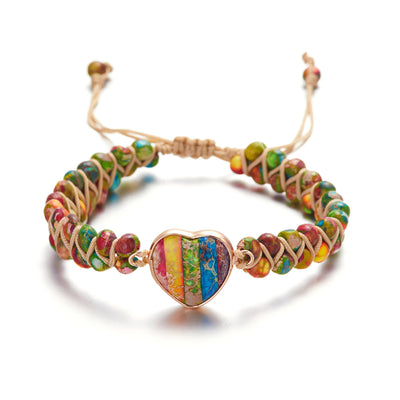 Handmade Creative Woven Bracelet Love Stone Winding Bracelet - Carvan Mart