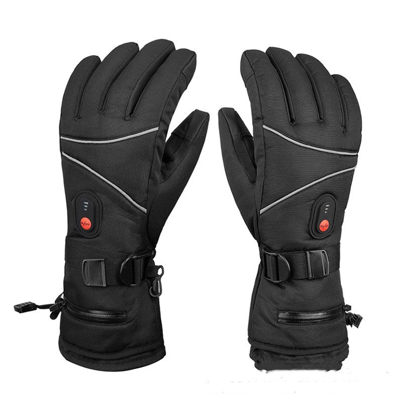 Winter Heating Gloves Can Be Charged On Touch Screen - 1 Style One size Black - Men's Gloves - Carvan Mart