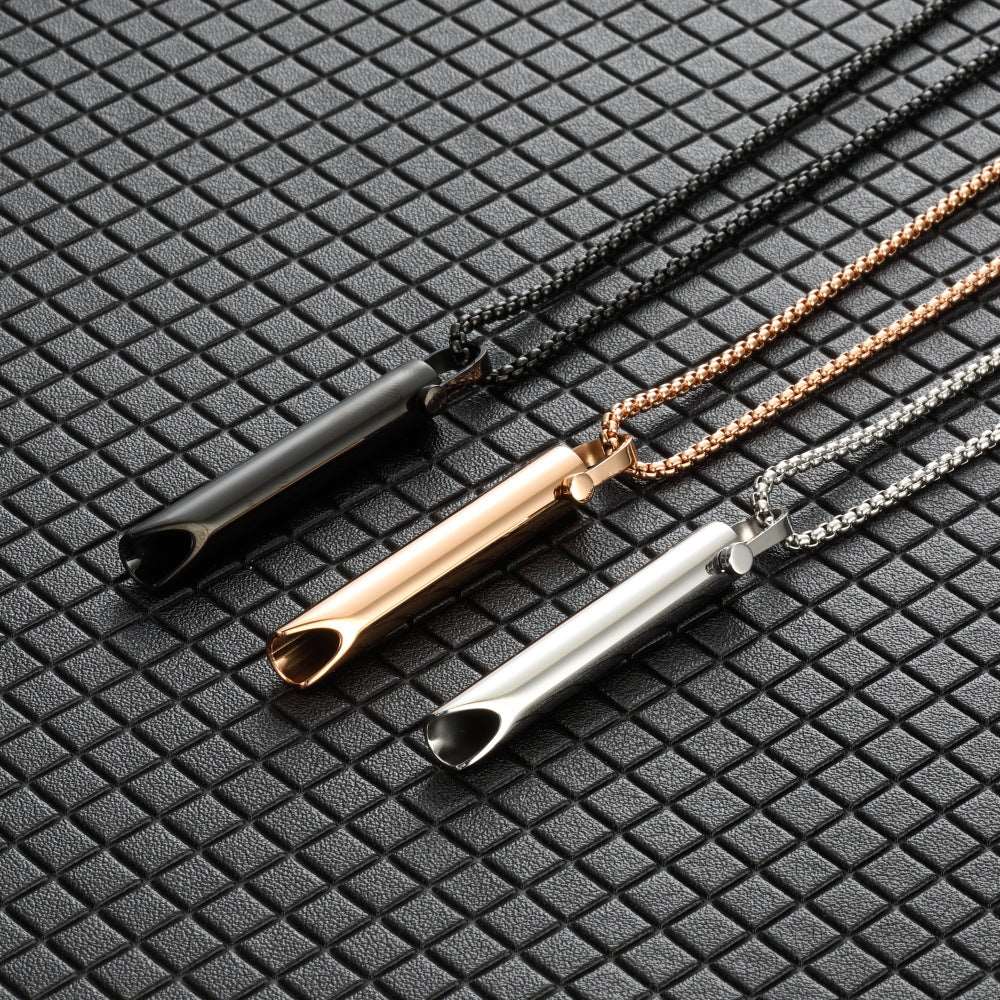 Minimalist Bar Pendant Necklace Breathing Relieve Pressure Ornament Decompression Necklace - - Necklaces - Carvan Mart