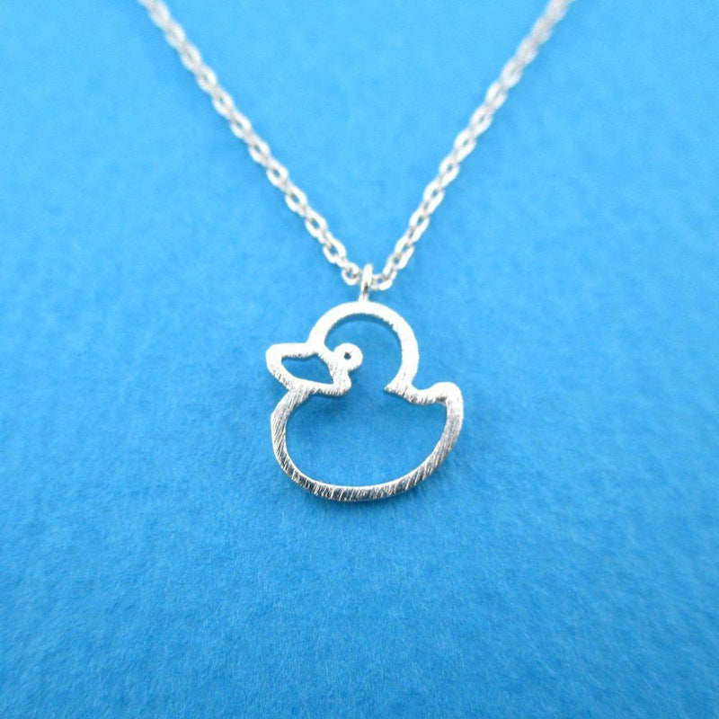 Cute Hollow Little Duck Sweet All-matching Animal X Necklace Pendant - Carvan Mart