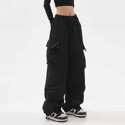 High Waist Wide Leg Cargo Pants for Women - Elegant Formal Dress Pant with Pockets - Carvan Mart