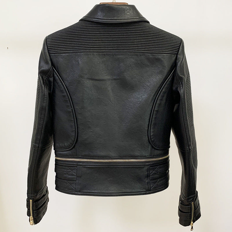 Women's motorcycle leather jacket - - Leather & Suede - Carvan Mart