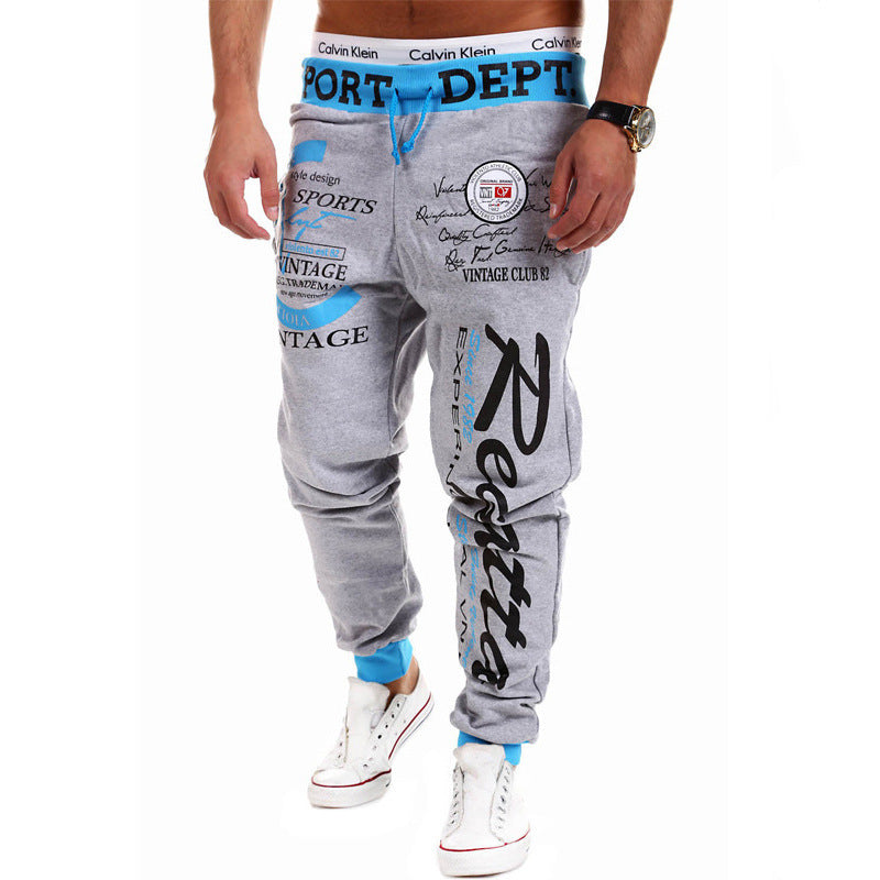 Men's Sweatpants Elastic Waist Graphic Print Casual Hip Hop Trousers - Carvan Mart