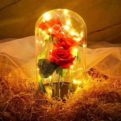 LED Night Light Immortal Flower Rose Decoration - - Gift - Carvan Mart