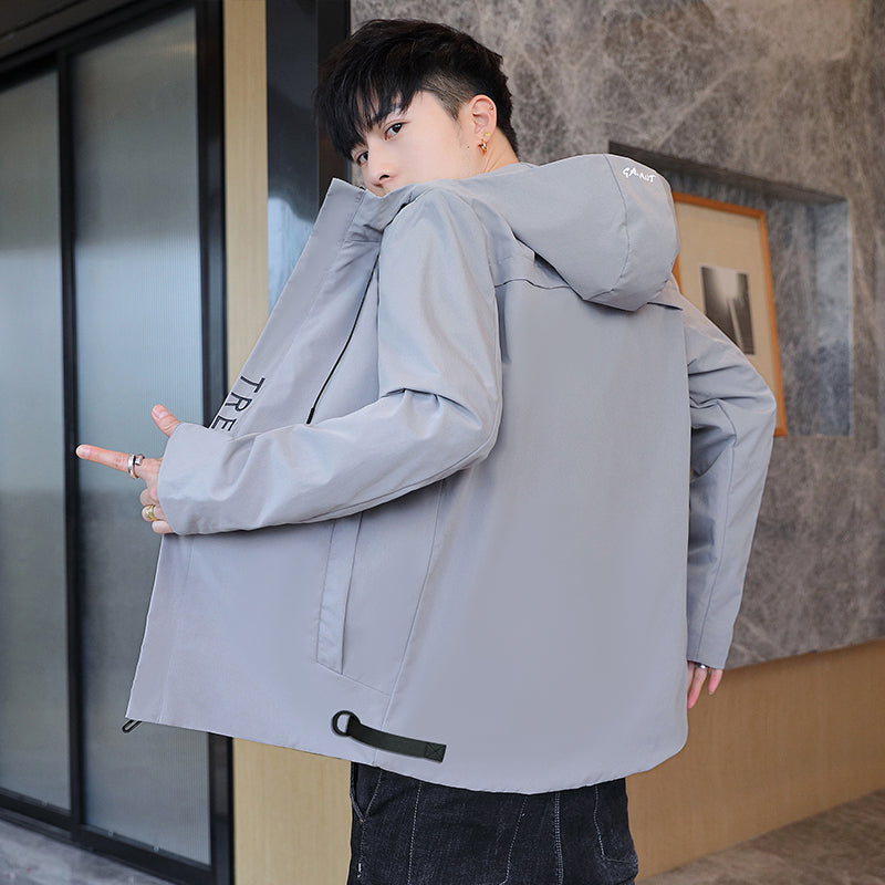 Casual Jacket Men Baseball Uniform Trendy Top - Grey - Men's Jackets & Coats - Carvan Mart