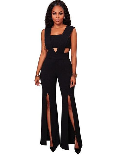 Wrap-Front Bandage Jumpsuit Dress - Carvan Mart