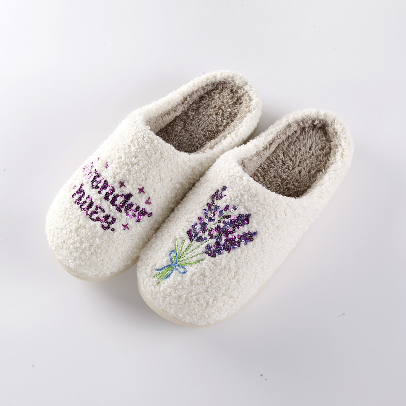 Home Lavender Warm Winter Cotton Slippers - Carvan Mart