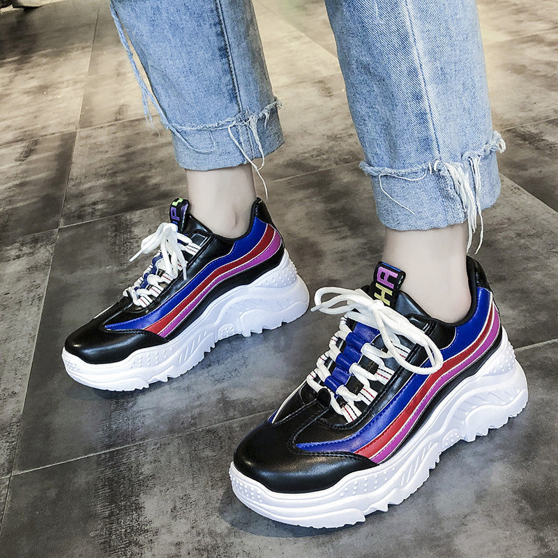 Women's Colorful Chunky Platform Sneakers - Fashionable Athletic Shoes - - Women's Shoes - Carvan Mart