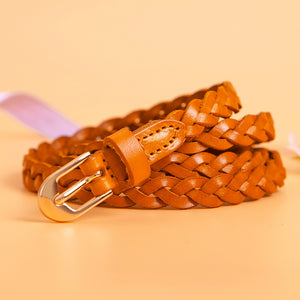 Womens First Layer Imported Full Leather Decorative Belt - Brown - Belts & Cummerbunds - Carvan Mart