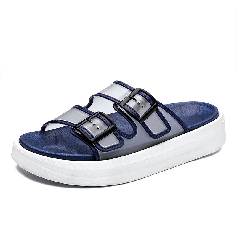 Comfortable Clear Strap Buckle Sandals - Lightweight Summer Slip-Ons