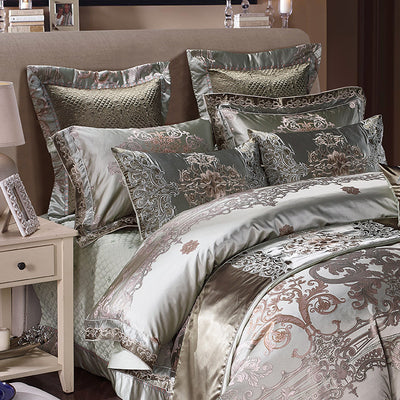 High grade 1.8 Satin Jacquard Bedding Set - - Bedding Sets - Carvan Mart