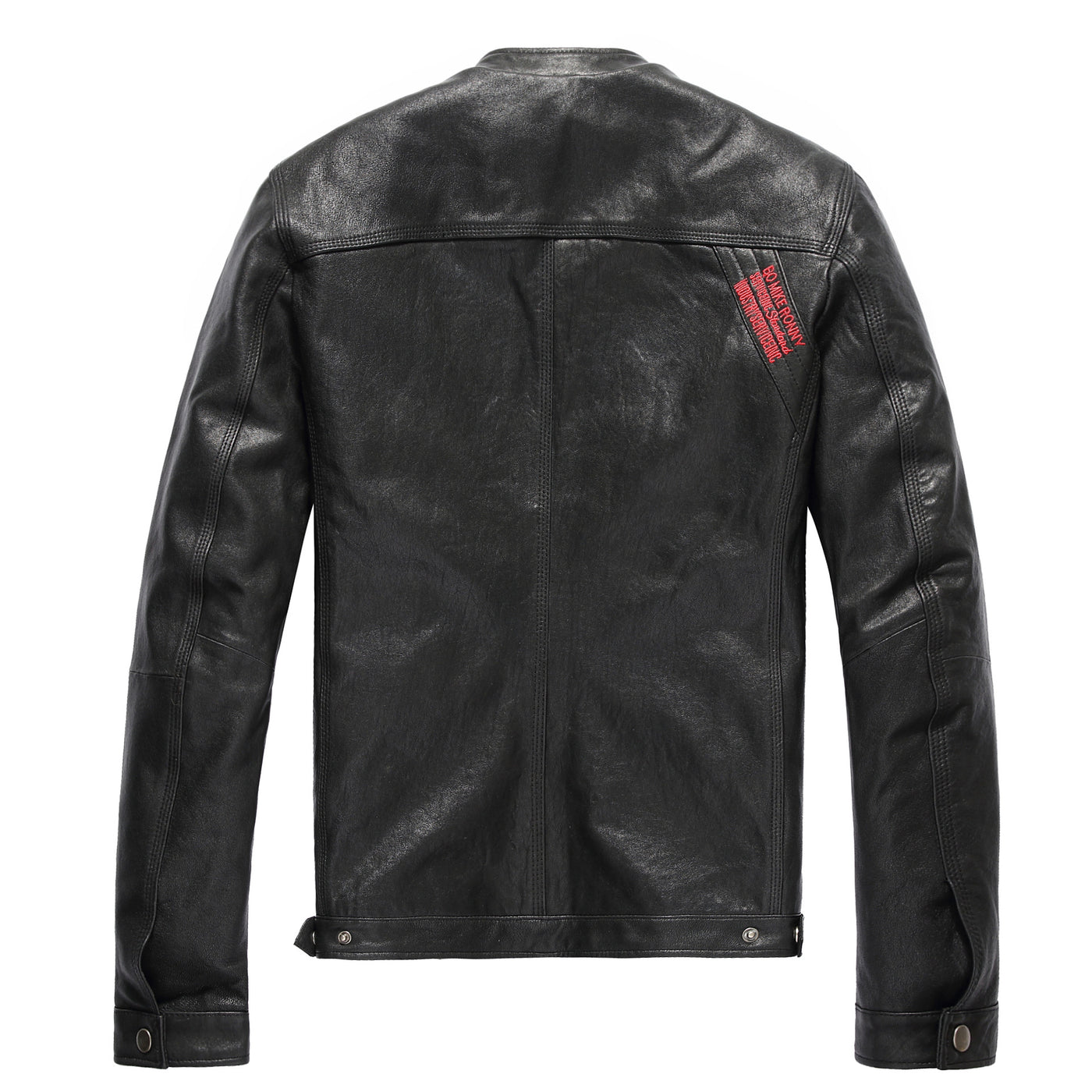 Leather leather jacket men's short leather jacket - Carvan Mart