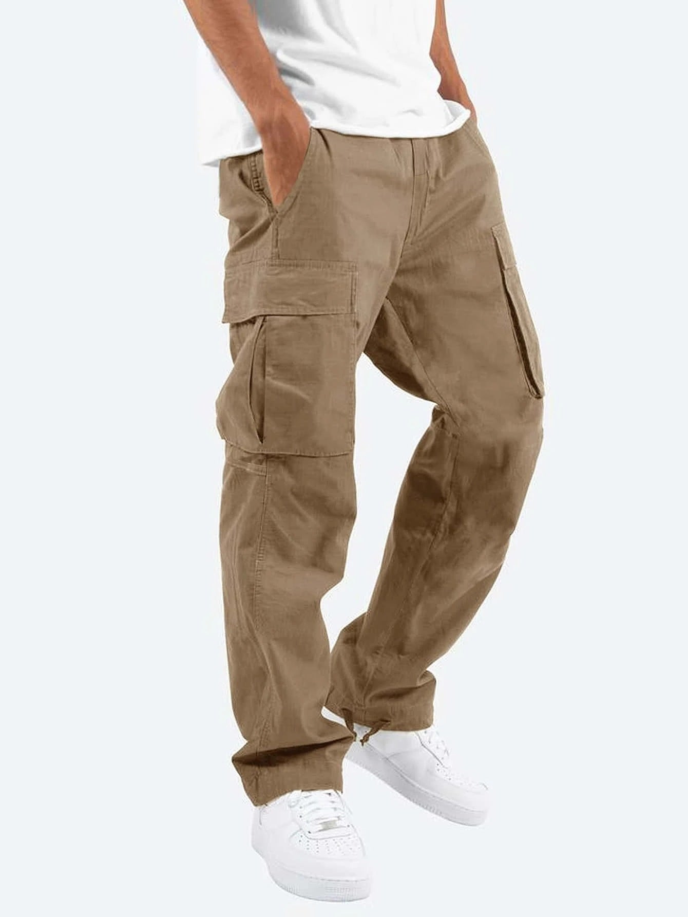 Men's Workwear Multi-pocket Pants - Versatile Casual Trousers - Khaki - Men's Pants - Carvan Mart