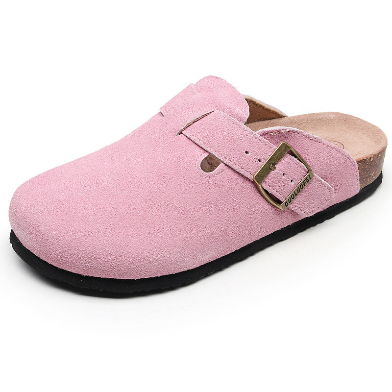 Carvan Boston Soft Footbed Suede Leather Clogs - Pink - Women's Sandals - Carvan Mart