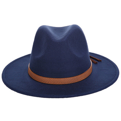 Woolen Jazz Hat Fashion Female Hat Top Hat - Cyan - Women's Hats & Caps - Carvan Mart