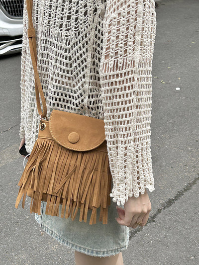 Retro Boho Fringe Crossbody New Trendy Design Tassel  Handbag For Women - Carvan Mart