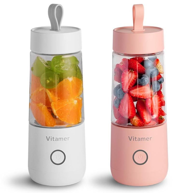 350ml Portable Blender Juicer Electric USB Rechargeable Mixer Smoothie Slushy Cup Fresh Juice Blender Bottle USB Charging Kitchen Gadgets - Carvan Mart