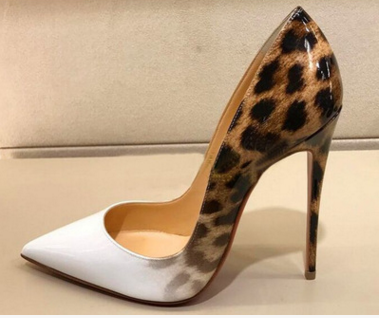 Shallow mouth pointed fine with color matching leopard sexy fashion high heels - - High Heels - Carvan Mart