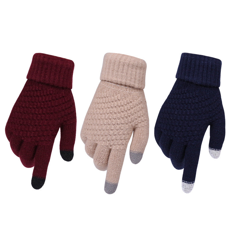 Couple knitted gloves touch screen gloves - Carvan Mart