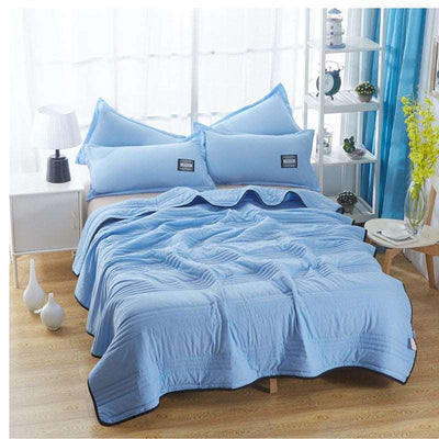 Cooling Quilt Blankets Plain Summer Compressible Air-conditioning Quilt - Sky Blue - Bedding Sets - Carvan Mart