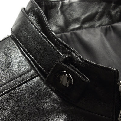 Men's leather leather jacket - - Genuine Leather - Carvan Mart