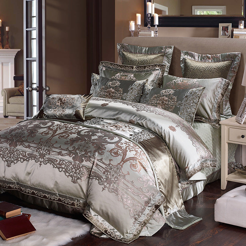 High grade 1.8 Satin Jacquard Bedding Set - Carvan Mart